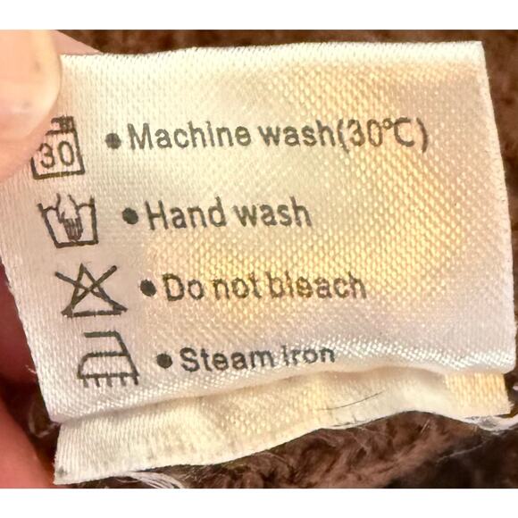 Zesica‎ Women's M Boho Longline Open Round Hem Waffle Knit Brown Sweater Staple - Picture 5 of 9